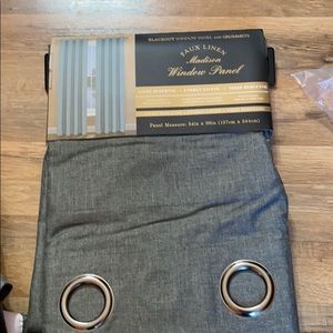 2 NWT charcoal grey window curtains